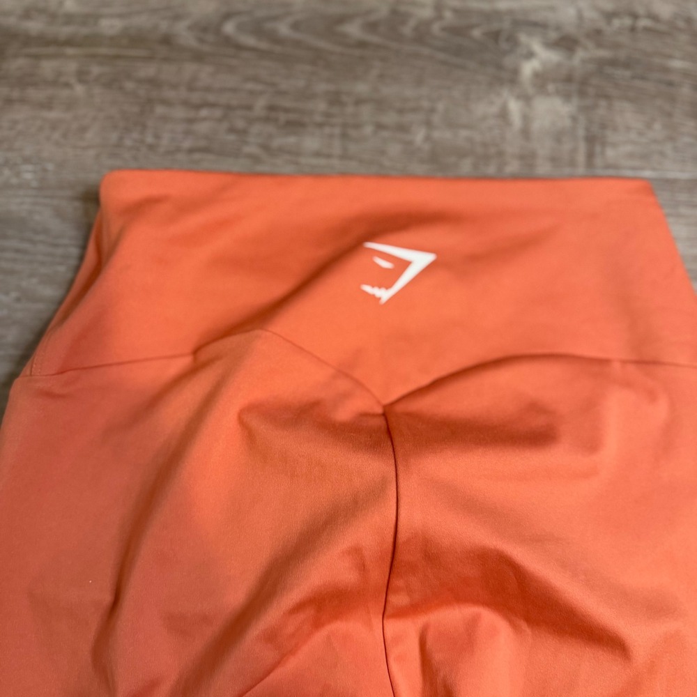 Gymshark Orange High Waisted Crossover Leggings Womens Medium B1A1V Athletic - Picture 5 of 5